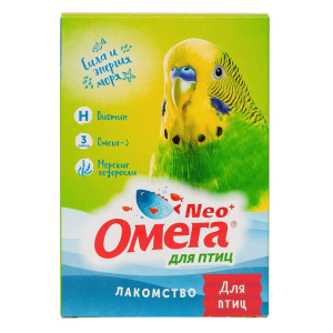 Мультивитаминное лакомство ОМЕГА NEO+ П-Б с биотином для птиц гранулы 50г