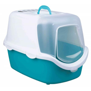 40345 Туалет-домик "TRIXIE" для кошек Vico Easy Clean, аквамарин/белый