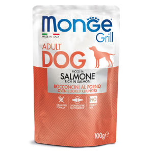 Влажный корм Monge Dog Grill для собак с лососем, пауч 100 г