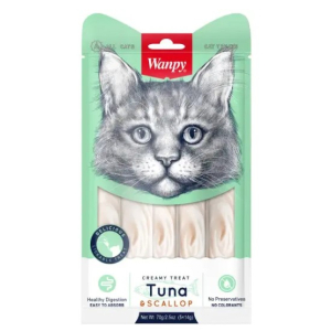 Wanpy Cat Нежное пюре из тунца и гребешка, 14гр*5