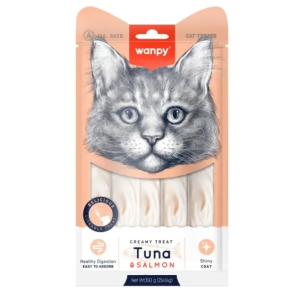 Wanpy Cat Нежное пюре из тунца и лосося, 14гр*5