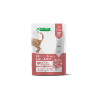 Natures Protection Kitten Healthy Growth пресервы для котят с курицей, говядиной и ягненком 100гр