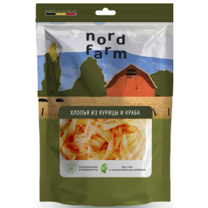 Лакомства для кошек Хлопья из курицы и краба NORD FARM 90г