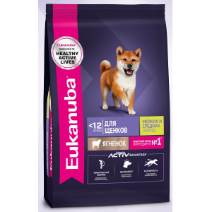 Eukanuba Puppy S&M Lamb сухой корм для щенков мелких и средних пород до 12 месяцев (ягнёнок) 800гр