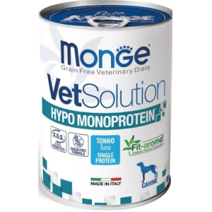 Monge VetSolution Dog Hypo Monoprotein TUNA  для собак  с тунцом для снижения реакции пищевой непереносимости,400гр