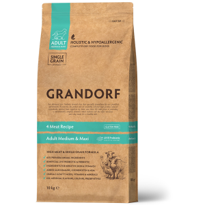 Grandorf Probiotics Корм сухой для взрослых собак всех пород, с пробиотиками (4 вида мяса), 3кг
