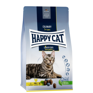 Happy Cat Корм сухой для взрослых крупных кошек, большие крокеты (птица), 300г  срок до 23.06.2026
