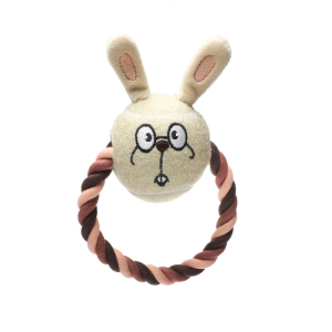 Triol СОЮЗМУЛЬТФИЛЬМ Игрушка для собак "Мяч-кролик с веревкой", d65/160мм