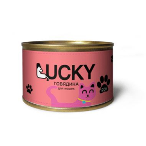 Lucky консервы для кошек с говядиной 130гр