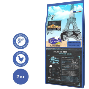 Bon Appetit Корм сухой для собак (курица, рис), 2кг