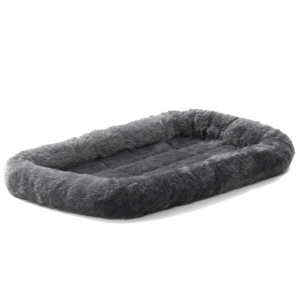 Лежанка MidWest Pet Bed для собак и кошек меховая, серая, 55х33 см
