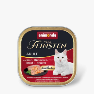 Animonda Vom Feinsten Adult Gourmet Core консервы для кошек (говядина,курица,травы) 100гр