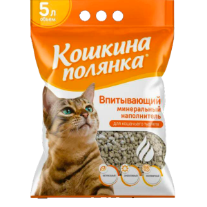 Кошкина Полянка Наполнитель впитывающий для кошачьего туалета (цеолит), 5л