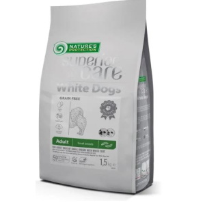 Natures Protection SC White Dogs INSECT Grain Free сухой корм для собак мелких пород c протеинами насекомых, беззерновой 1,5кг