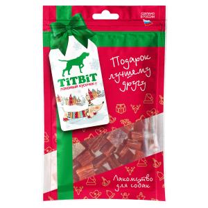 Кубики из лосося лакомство для собак (Новогодняя коллекция) 80г