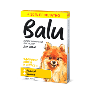 Balu "Здоровье кожи и шерсти" Лакомство мультивитаминное для собак, 130таб