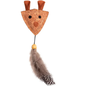 Triol Игрушка для кошек из пробки "Мышка с перьями", 65/180мм