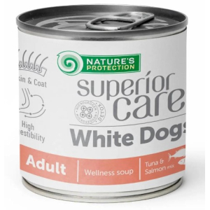 Nature's Protection Суп Superior Care White Dogs All Breeds Adult для собак с белым окрасом шерсти (Лосось, тунец), 140гр