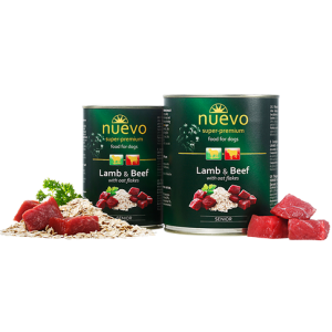 Nuevo Senior Консервы для пожилых собак (ягненок, говядина, овсяные хлопья), 400г