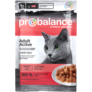 ProBalance Active для кошек ведущих активный образ жизни,85г