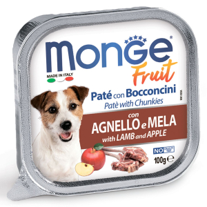 Влажный корм Monge Dog Fruit для собак, с ягненком и яблоком, консервы, 100 г