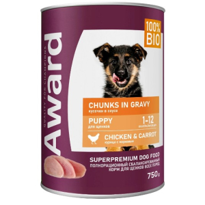 Award Puppy для щенков (Курица с морковью в соусе), 750гр