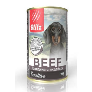 BLITZ Консервы для собак "Говядина с индейкой", 400 гр