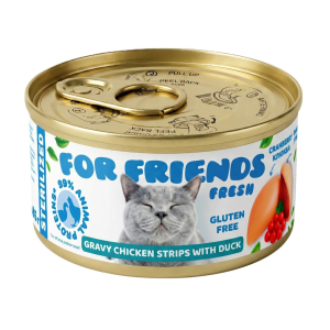 For Friends влажный корм для стерилизованных кошек, бульон (курица,утка,клюква) 85гр