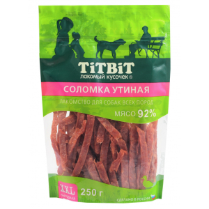 Titbit Лакомство для собак (соломка утиная), 250г