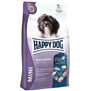 Happy Dog Корм сухой для пожилых собак мелких пород (птица, лосось, рыба, ягненок), 800г