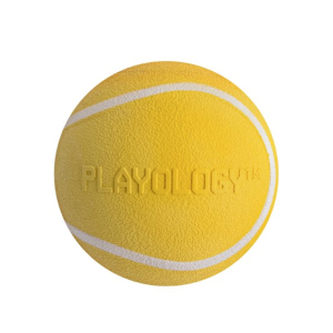 Playology  жевательный мяч SQUEAKY CHEW BALL с пищалкой и с ароматом курицы, цвет желтый, 6 см