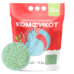 Наполнитель Комфикот комкующийся тофу 10л (4,7кг) Зеленый чай