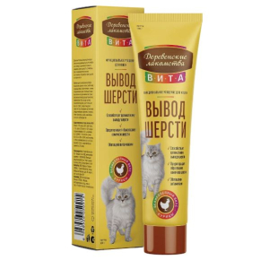 Деревенские лакомства  Паста Вита Вывод шерсти со вкусом курицы 120гр