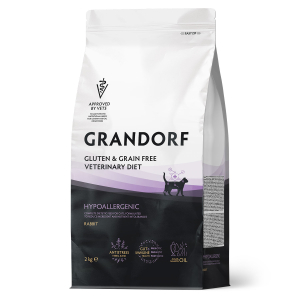 Grandorf VET CAT HYPOALLERGENIC сухой корм для кошек диетический, при пищевой аллергии на основе гидролизованного белка кролика 2кг