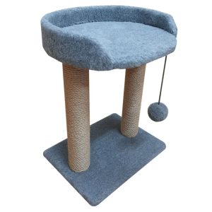 Когтеточка с овальной полкой 55х40х35см (джут) цвет серый