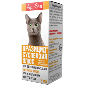 Api-San Празицид-суспензия Плюс для кошек, 7мл