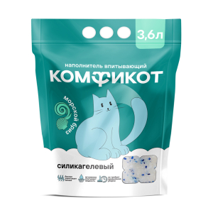 Наполнитель Комфикот Морской бриз силикагелевый впитывающий 3,6л