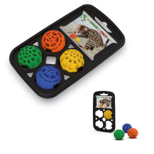 Игрушка Georplast Nebula для кошек с 4 шариками на держателе, 18*11*4 см