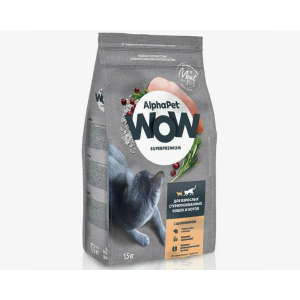 AlphaPet WOW сухой корм для котов стерилизованных, c цыпленком 750гр