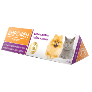 Дирофен-паста 60 для взрослых собак и кошек, 10мл