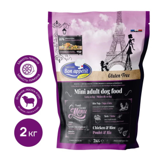 Bon Appetit Корм сухой для собак миниатюрных пород (курица, рис), 2кг
