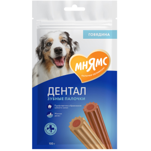 Лакомство Мнямс DENTAL для собак "Зубные палочки" с говядиной 100г