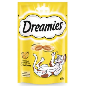Лакомство Dreamies для взрослых кошек с добавлением сыра, 60г