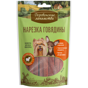 Деревенские лакомства Лакомство для собак мини-пород (нарезка говядины), 55г