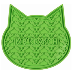 Лизательный коврик Mr.Kranch для медленного поедания силиконовый,12*12 см,зеленый на присосках