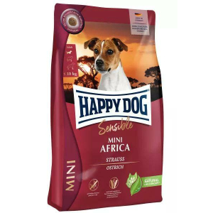 Happy Dog Sensible Africa Корм сухой беззерновой для собак мелких пород, с чувствительным пищеварением (страус), 4кг