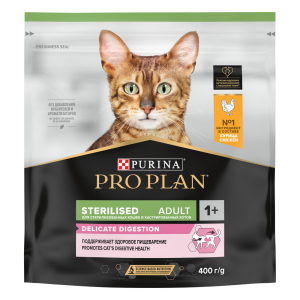 Purina Pro Plan Корм сухой для стерилизованных кошек (курица), 400г
