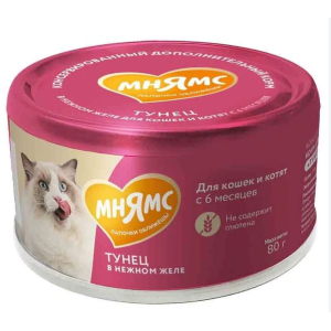 Мнямс консервы для котят с 2 до 12 месяцев желе (тунец) 80гр