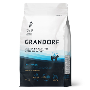 Grandorf VET CAT DERMATOSIS сухой корм для кошек диетический, при дерматозах на основе бескостного лосося 400гр