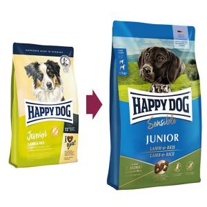 Happy Dog Корм сухой для щенков с 7 месяцев (ягненок, рис), 10кг